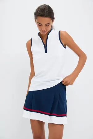 White Sleeveless Connors Mock Neck