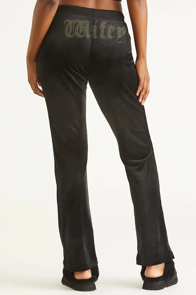 Wifey Customizable Big Bling Velour Track Pants Juicy Couture