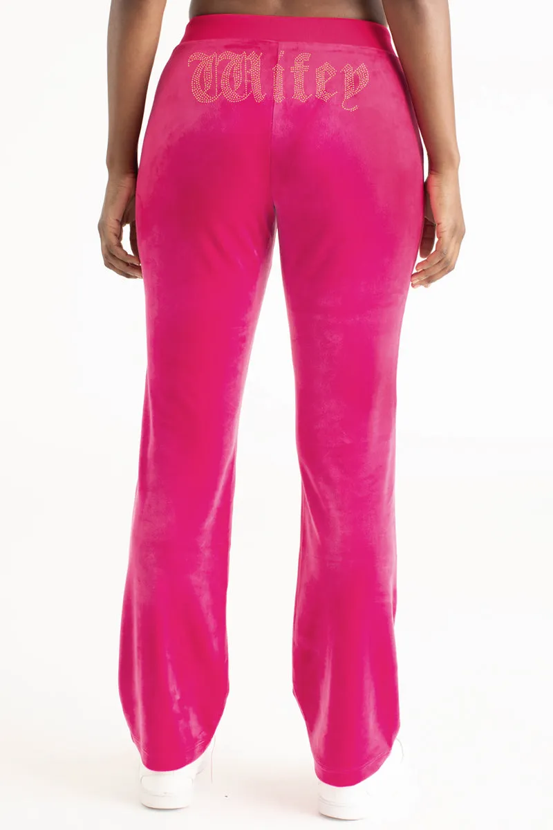 Wifey Customizable Big Bling Velour Track Pants Juicy Couture