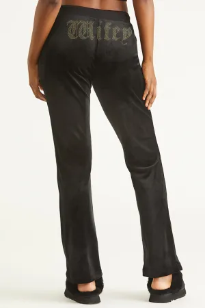 Wifey Customizable Big Bling Velour Track Pants Juicy Couture