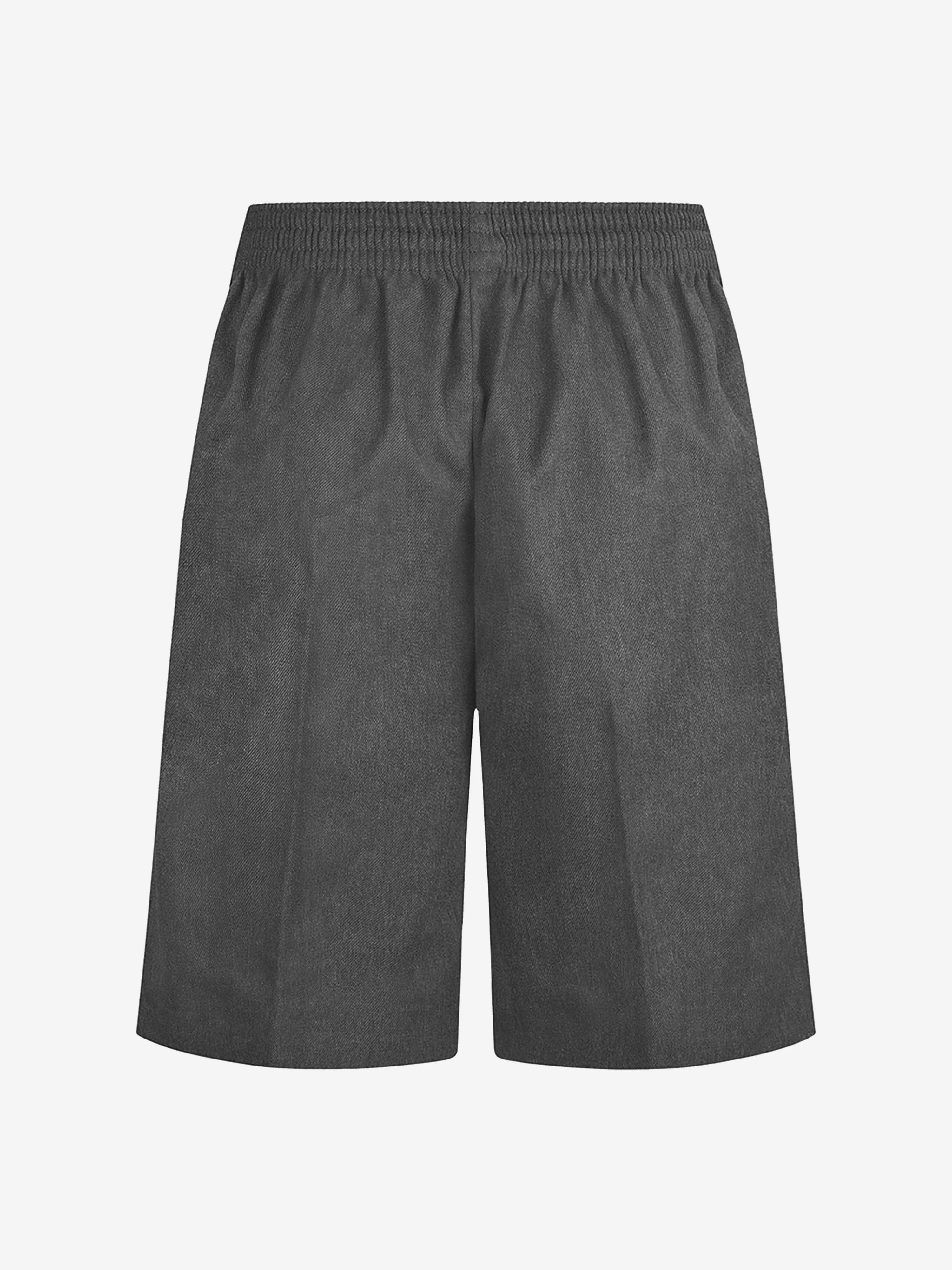 Zeco Kids School Half Elastic Back Pull Up Shorts in Grey